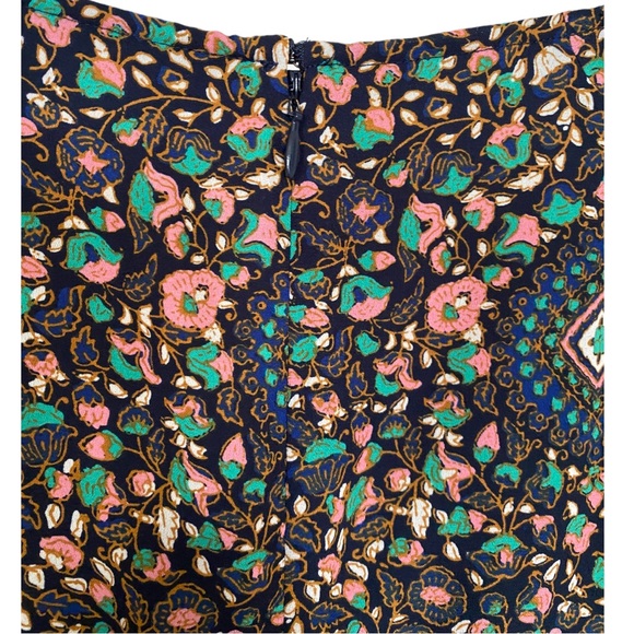 J.Crew Factory flutter sleeve navy blue floral zippered A-Lined dress size 12 - Picture 3 of 9